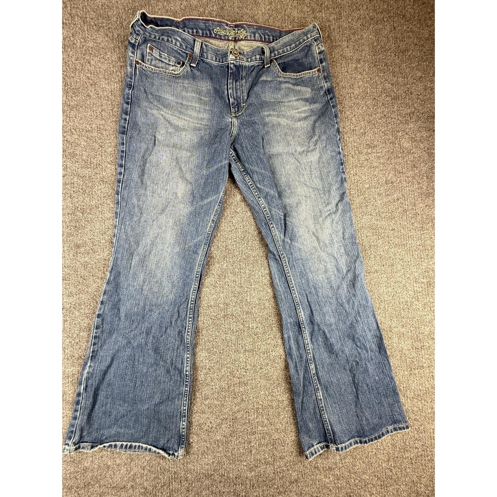 American Eagle Outfitters Jeans Womens 18 Long Medium Wash Relaxed Bootcut Denim